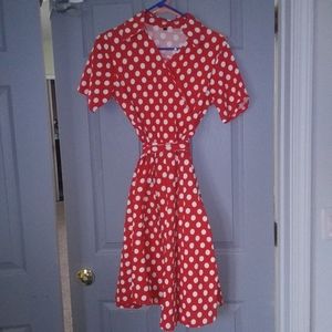 Vintage 1950s rockabilly swing red dress